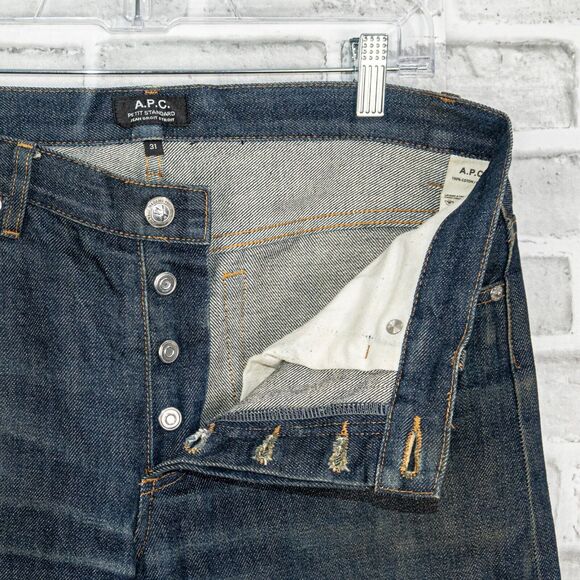 A.P.C. Petit Standard Raw Selvedge Denim Jean button fly size 31 - Picture 3 of 10
